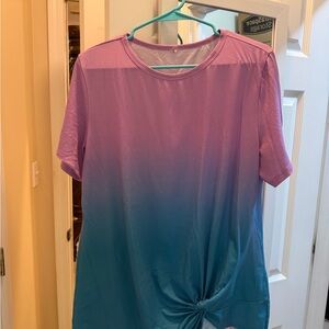 Gradient Purple and Blue Women's Top